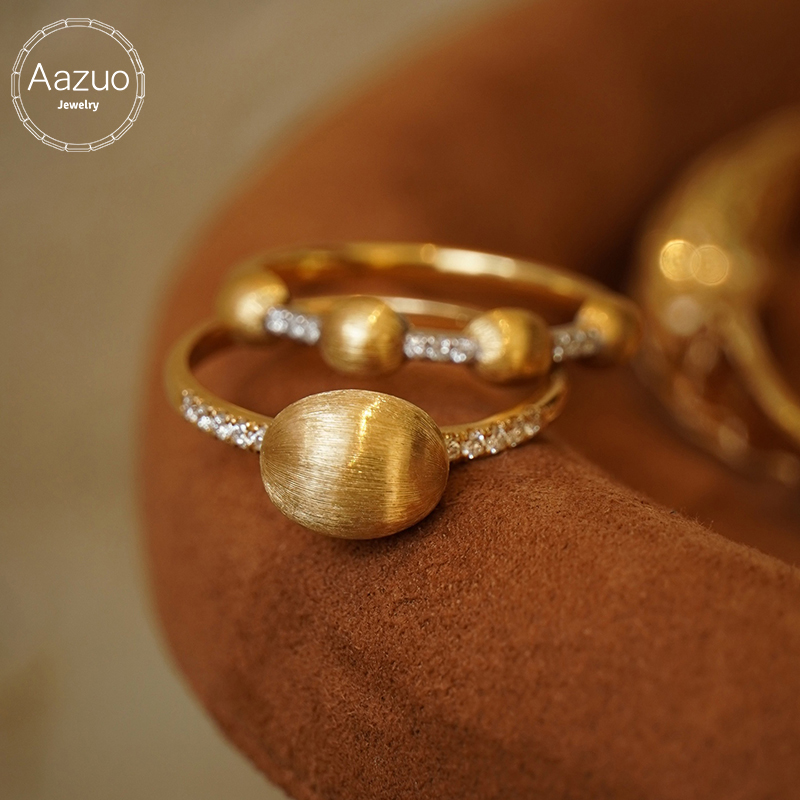 Women'S Fashion Rings Gold - Aazuo Moda Vintage Takı Gerçek 18