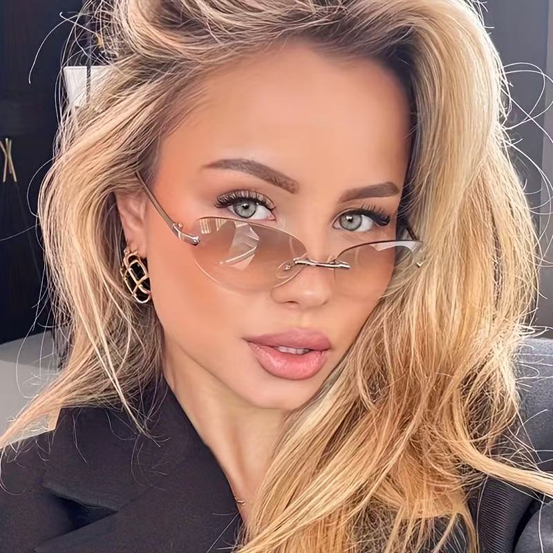 Women'S Fashion Eyeglass Frames - Çerçevesiz Oval Güneş Gözlüğü Kadın Küçük