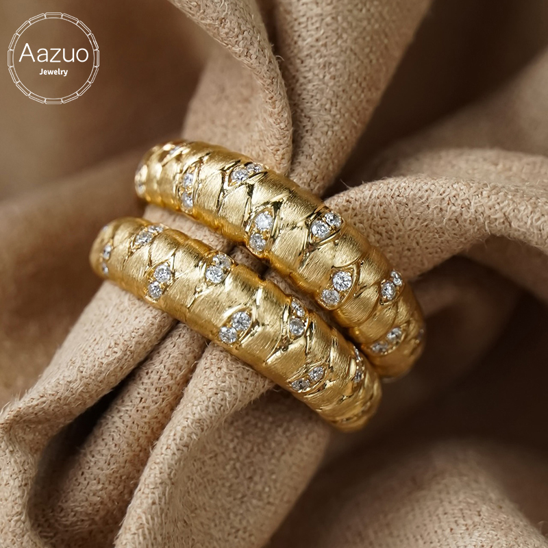 Women'S Fashion Rings Gold - Aazuo Güzel Takı Gerçek 18 K