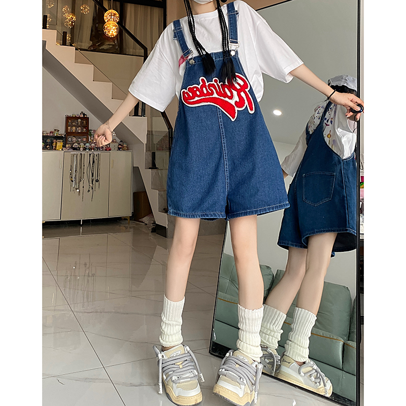 Women Fashion Jeans - Kadın streetwear kawaii kot şort tulum