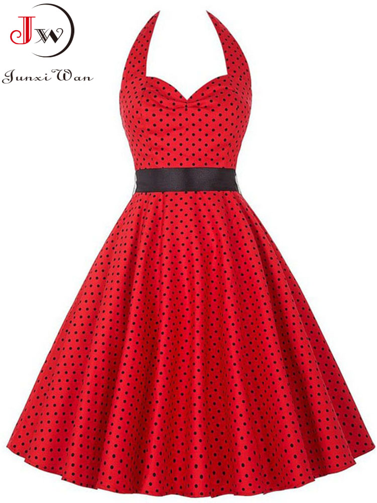 Women'S Fashion From The 60S - Kadın yaz Polka Dot Vintage elbise
