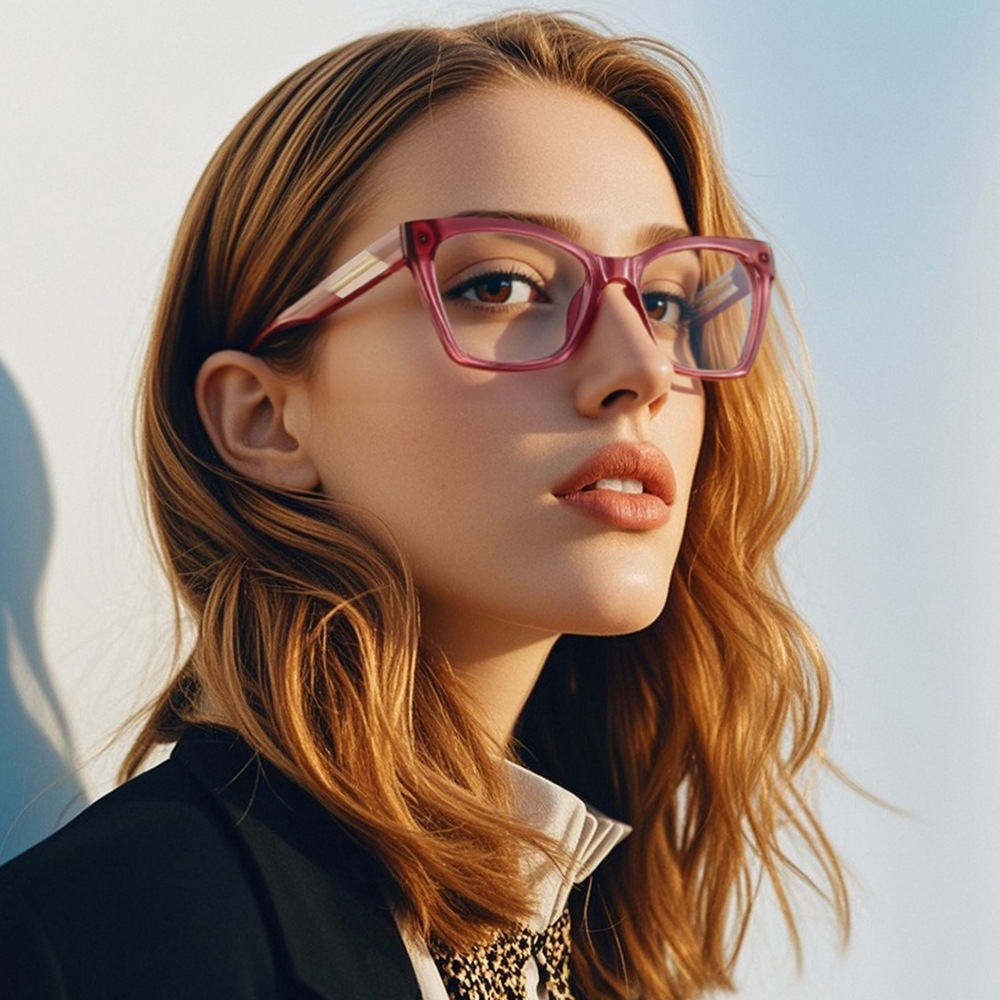 Women'S Fashion Eyeglass Frames - Kedi Gözü Büyük Çerçeveli Anti Mavi