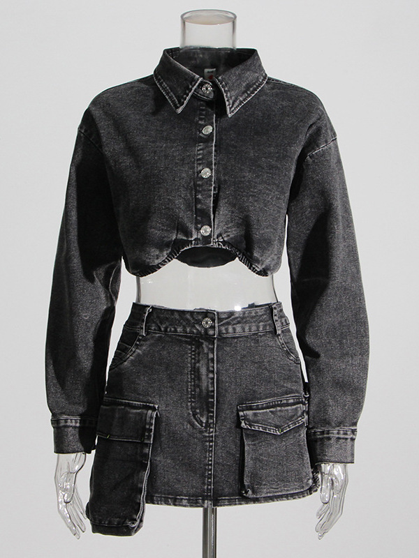   Duman Grisi Kısa Kot Ceket v - Women'S Fashion Utility Jacket incelemesi ve fiyatı
