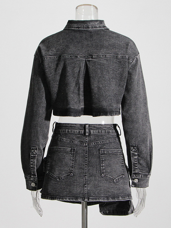   Duman Grisi Kısa Kot Ceket v - Women'S Fashion Utility Jacket incelemesi ve fiyatı