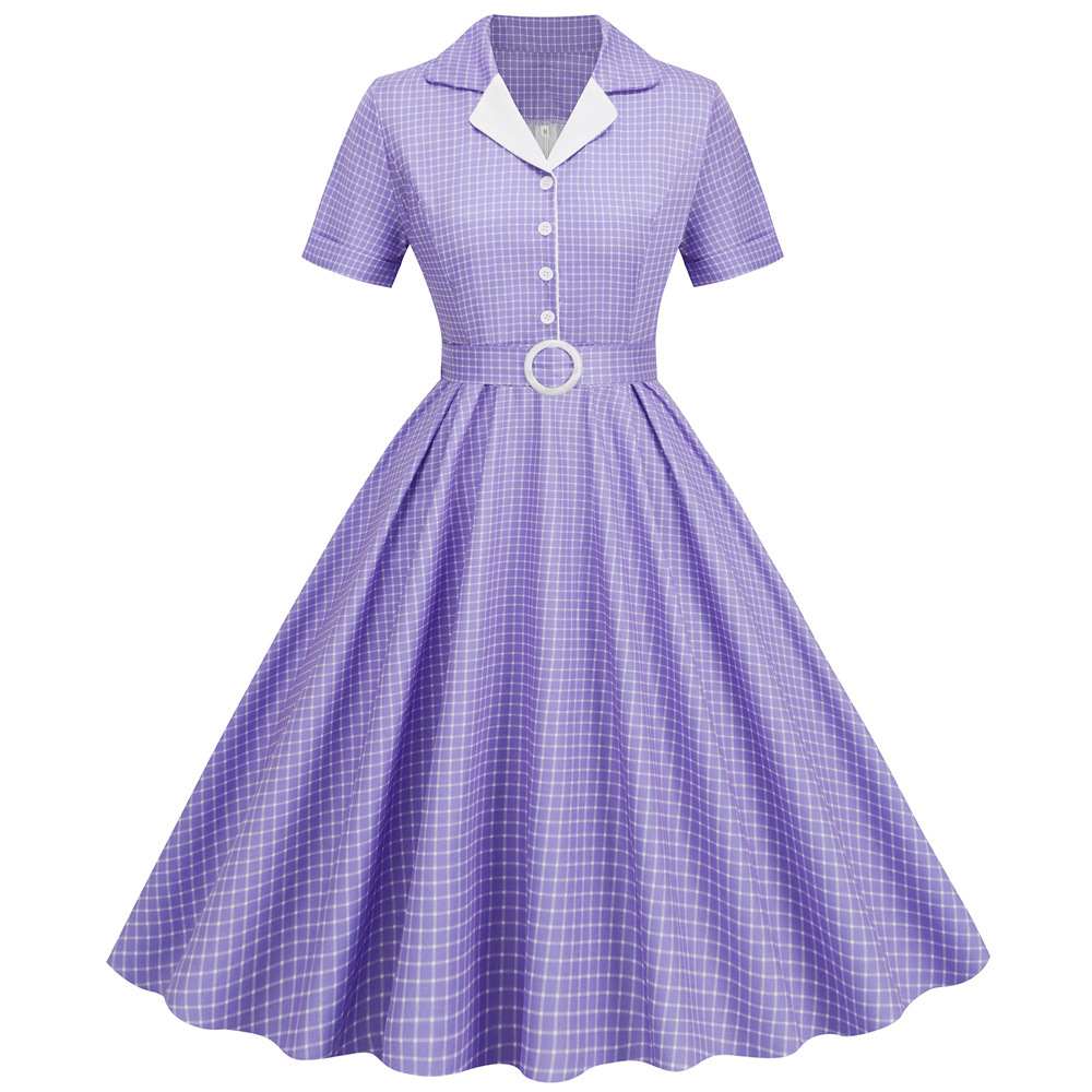 Ekose Vintage Ofis Yaz Elbisel - Women'S Fashion From The 60S incelemesi ve fiyatı