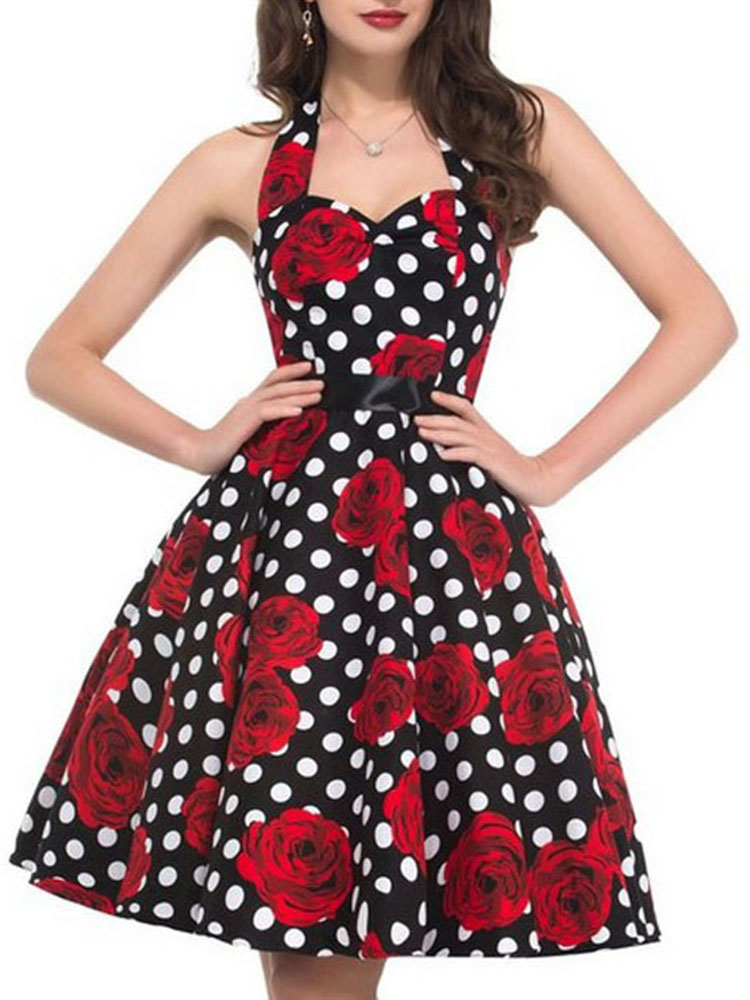 Kadın yaz Polka Dot Vintage el - Women'S Fashion From The 60S incelemesi ve fiyatı