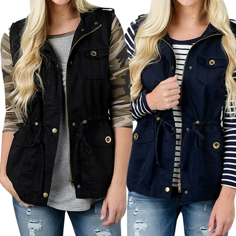Moda kadın yelek zeytin kargo  - Women'S Fashion Utility Jacket incelemesi ve fiyatı